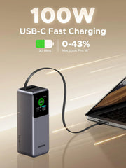 (Bundle) UGREEN Nexode 20000mAh 165W Power Bank + 2-Pack 100W USB-C Cables