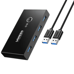 UGREEN USB 3.0 4-Port Switch With 2 Pack USB Male Cable
