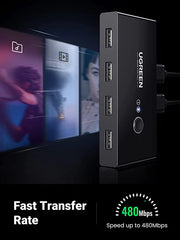 UGREEN USB 2.0 Switch 2 In 4 Output USB KVM Switch