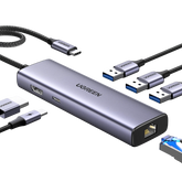 UGREEN Revodok 6 in 1 USB C Hub Gigabit Ethernet Adapter with 4K HDMI