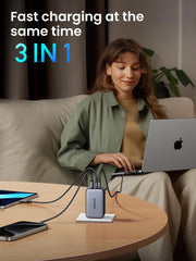 UGREEN Nexode 100W 3-Port Charger with Foldable Plug