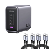(Bundle) Nexode 300W Charger + 6.6FT 100W USB-C Cable 4 Pack