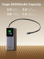 (Bundle) UGREEN Nexode 20000mAh 165W Power Bank + 100W Retractable USB-C Cable