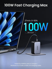 UGREEN Nexode 100W 3-Port Charger with Foldable Plug