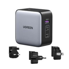 UGREEN Nexode 65W 3-Port Travel Charger with US/UK/EU Plug