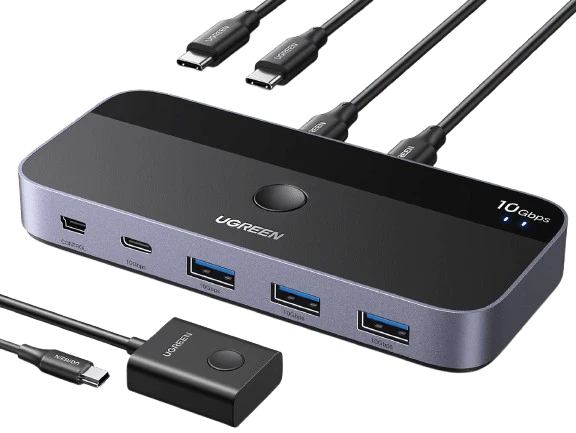 UGREEN USBC Switch - 2-Port, 4 x USB 3.2, 10Gbps Data