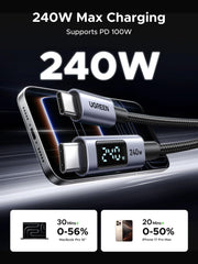 UGREEN USB-C Cable (240W, Digital Display, 480Mbps)
