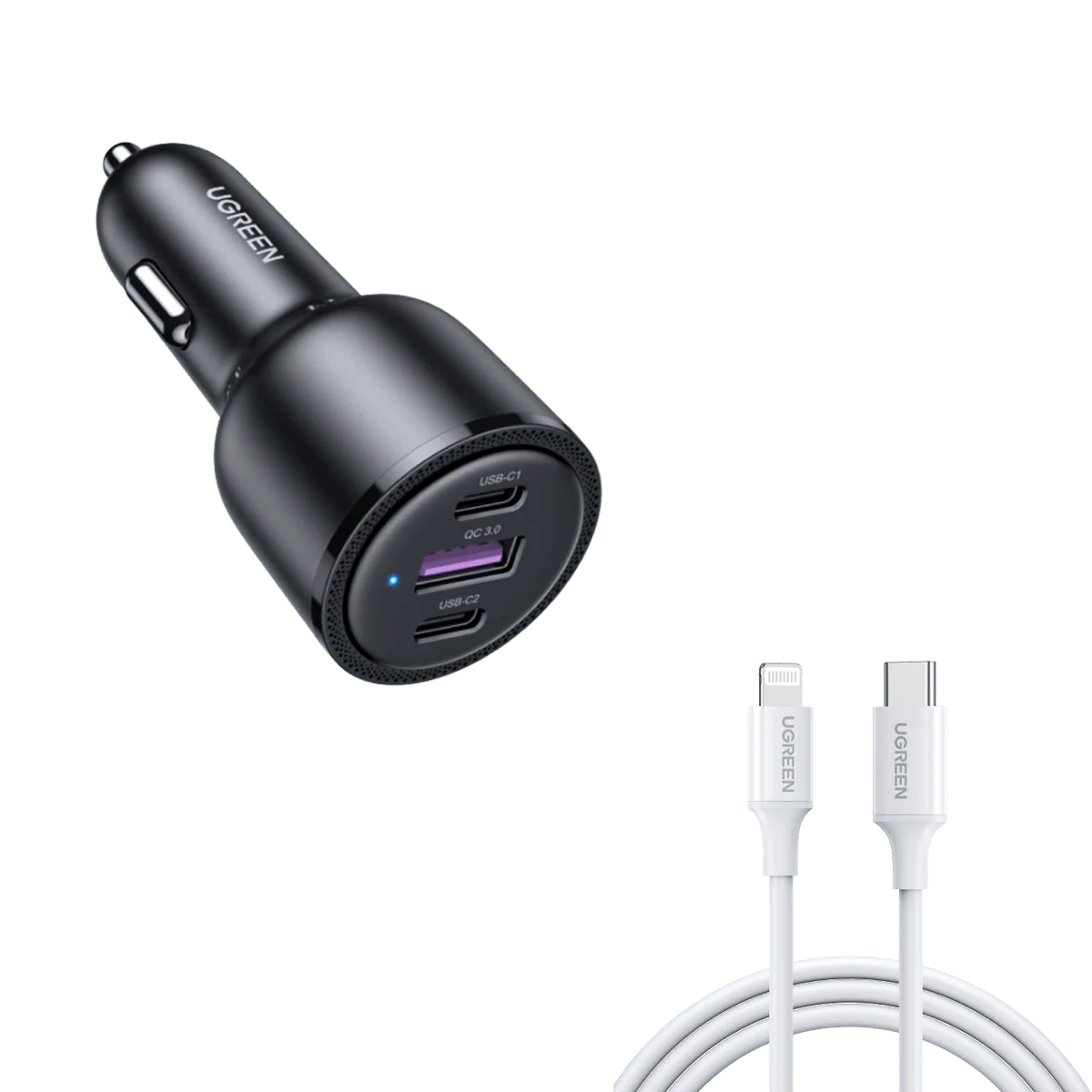 UGREEN 69W USB C Car Charger Bundle