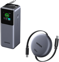 (Bundle) UGREEN Nexode 20000mAh 165W Power Bank + 100W Retractable USB-C Cable
